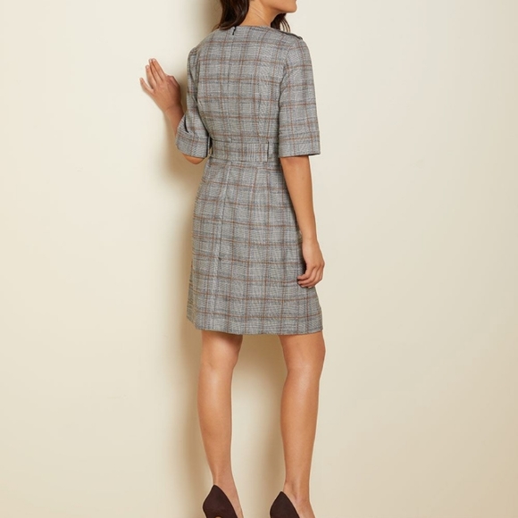 RW&CO Belted Half Sleeve Flannel Plaid Dress - Picture 3 of 8